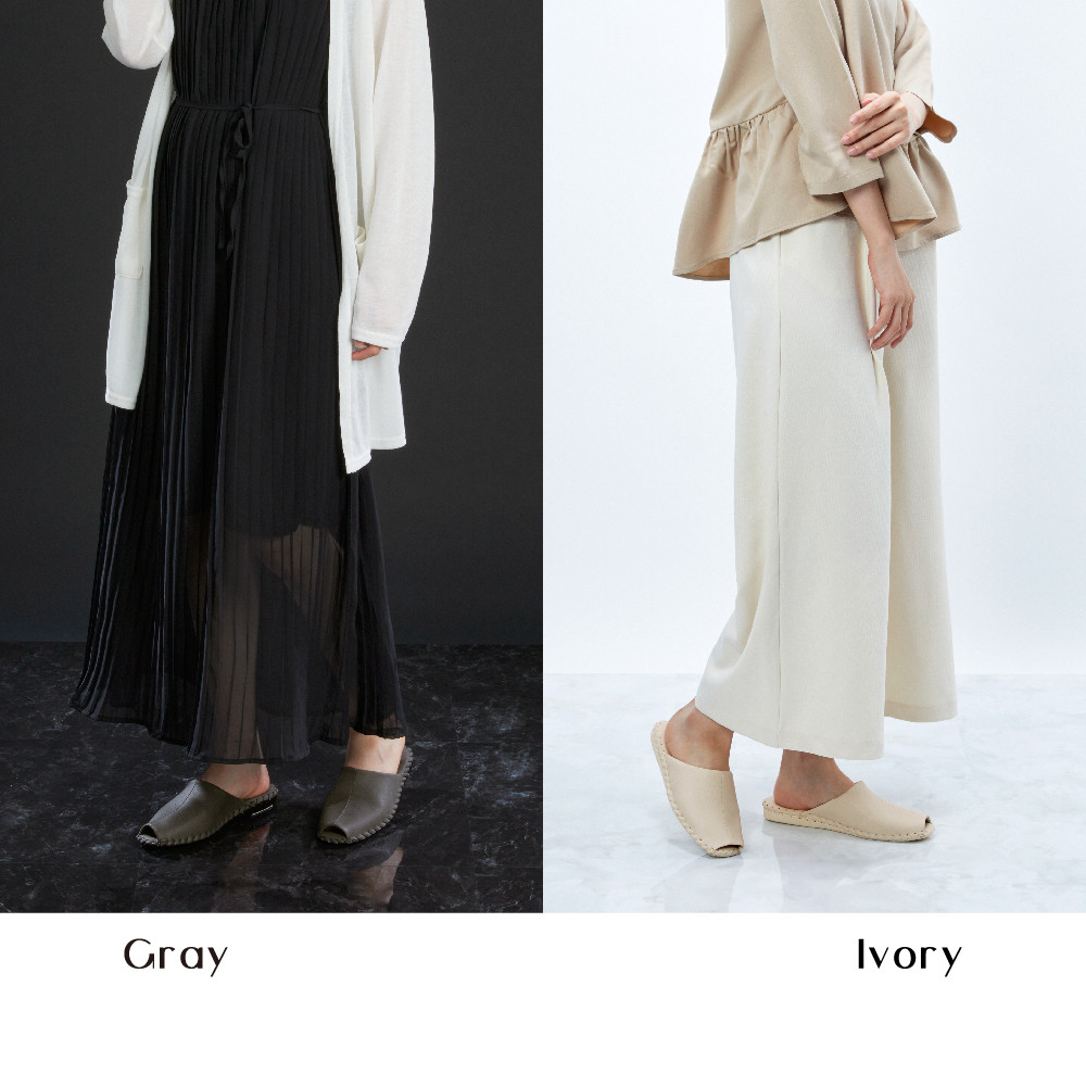 9951 スリッパ アイボリー L（23.0cm～23.5cm）パンジー 日本製 高級 レディース ルームシューズ 手編み おしゃれ シンプル 滑り止め 静音 履き心地抜群 ホテルライク 来客用 ギフ