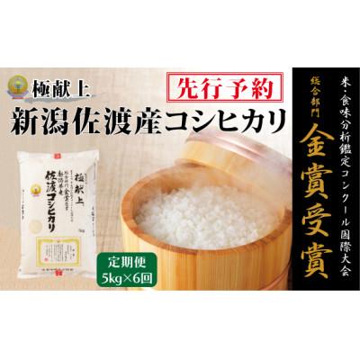 ふるさと納税 佐渡市 【発送月固定定期便】【令和8年産】10月〜発送 佐渡産コシヒカリ5kg食味鑑定コンク-ル金賞 全6回