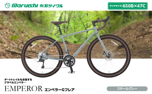 394-002 エンペラーGフレア（丸石サイクル）スチールグレー YSKR126-SGY
