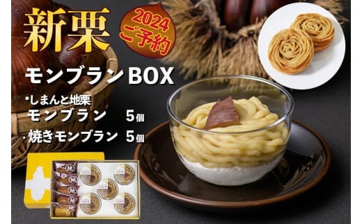 
										
										【新栗予約／2024年11月中旬以降順次発送】2種類のモンブランセット「モンブランＢＯＸ（しまんと地栗モンブラン5個、焼きモンブラン5個）」／Qdr-215
									