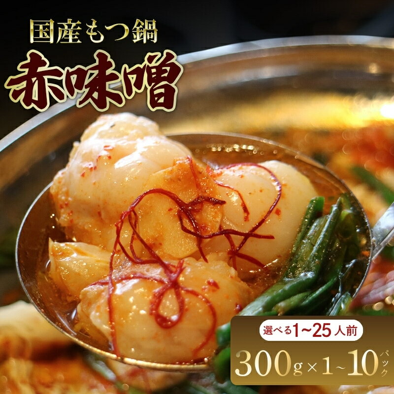 【ふるさと納税】国産もつ鍋 赤味噌 選べる容量 2～25人前 300g×1P～10P 定期便 牛肉 国産牛 牛ホルモン モツ 鍋 冷凍 京都