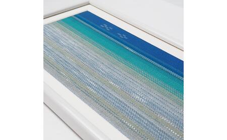 八重山みんさー織 額装・ワイド 「渚」 | 伝統工芸品 織物 みんさー 送料無料 沖縄県石垣市