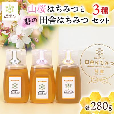 ふるさと納税 五霞町 【数量限定】山桜はちみつと春の田舎はちみつ3種セット280g×計3本[B3山桜]