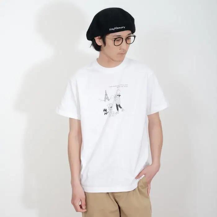 《0》【KEYMEMORY 鎌倉】トラベルイラストTシャツ WHTIE