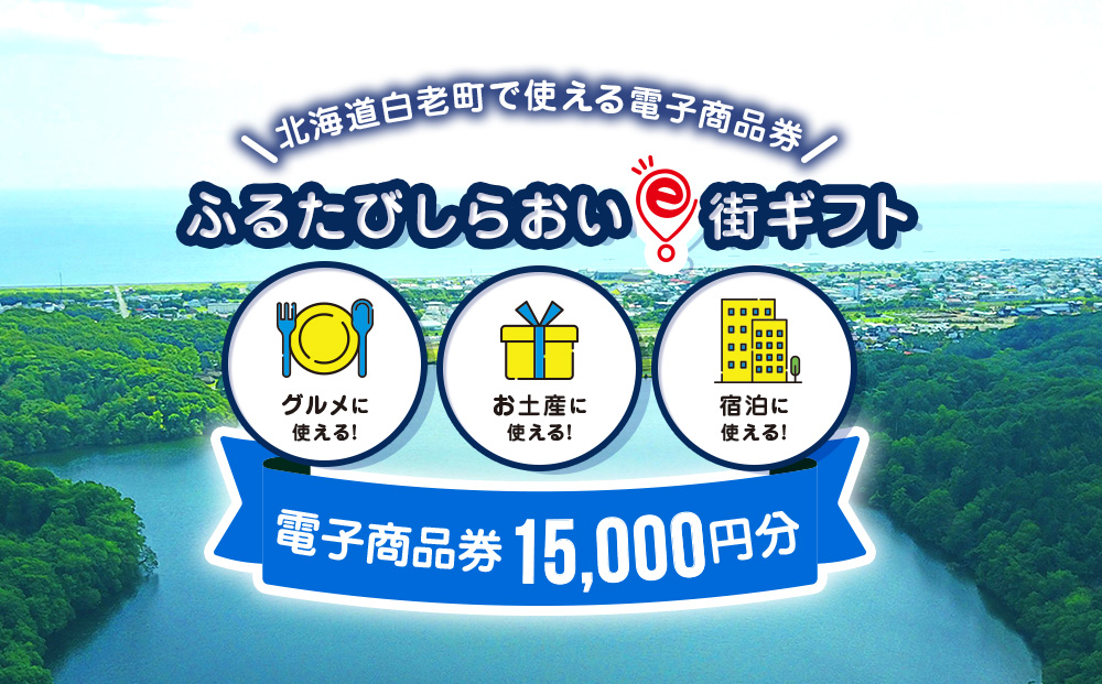【ANAの旅先納税】ふるたびしらおいe街ギフト　15,000円分 EG003
