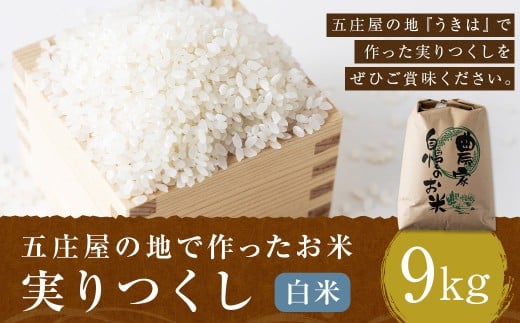 五庄屋の地で作った お米 実りつくし 白米 9kg 米 ご飯 国産 九州産 福岡県 うきは市 【2026年1月下旬発送開始】