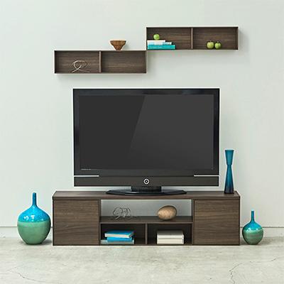 ふるさと納税 大和高田市 薄型ユニットシェルフ「V-TISS LIGHT」TVボード ブラックウォールナット【複数個口で配送】