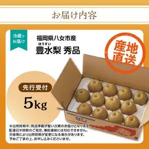 【先行受付】豊水梨（5kg）【ＪＡふくおか八女】｜8月中旬～発送予定  糖度12～13% なし 梨 ナシ 豊水梨 豊水 福岡 4L〜2Lサイズ 産地直送 期間限定 甘い みずみずしい 果物 果実 フル
