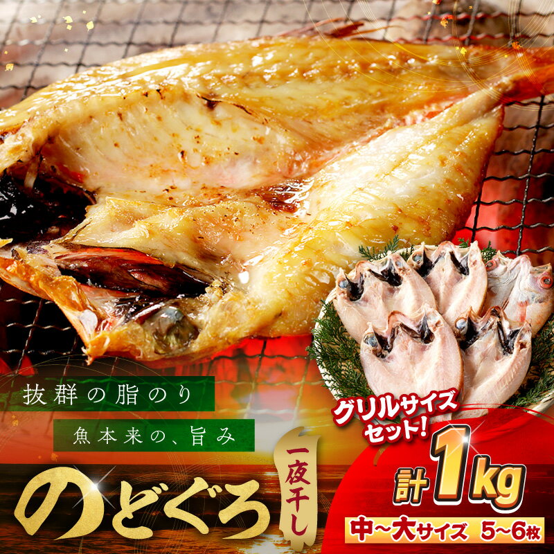 【ふるさと納税】 のどぐろ専門店シーライフ シーライフ のどぐろ一夜干し5〜6枚で計1.0kg「グリルサイズセット」 干物 干もの 一夜干し セット 詰め合わせ 手頃 小分け 個包装 産地直送 のどぐろ ギフト 贈り物 【005_2082 】