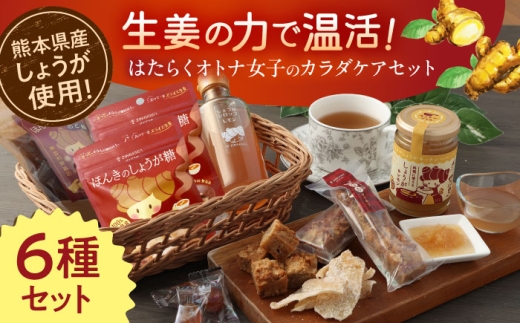 【ほんきのしょうが】はたらくオトナ女子のカラダケアセット / 熊本 生姜 しょうが ショウガ お茶 調味料 生姜糖 お菓子 作り 料理 味付け【ジンジベル】 [AYAD007]