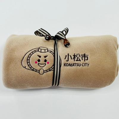 ふるさと納税 小松市 カブッキーブランケット【ストライプリボン】(カラー:ベージュ) かわいい ひざ掛け |  | 03