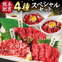 【ふるさと納税】 国産 馬刺し 4種スペシャルセット 合計約250g 上赤身 霜降り 中トロ 大トロ 馬刺しユッケ 食べ比べ ゆっけタレ 専用醤油付き 国内肥育 ばさし 馬肉 桜肉 おつまみ 酒の肴 冷凍 送料無料