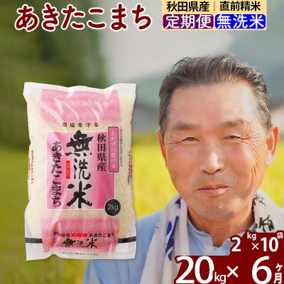 ふるさと納税 北秋田市 令和7年産《定期便6ヶ月》秋田県産あきたこまち20kg【無洗米】|oomr-30806