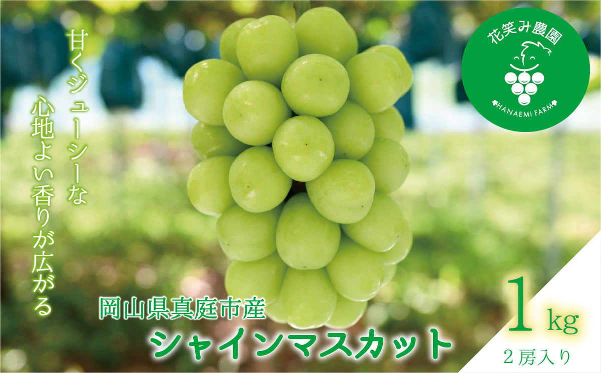 
            hana15.岡山　花笑み農園 の『シャインマスカット』1kg(2房)
          