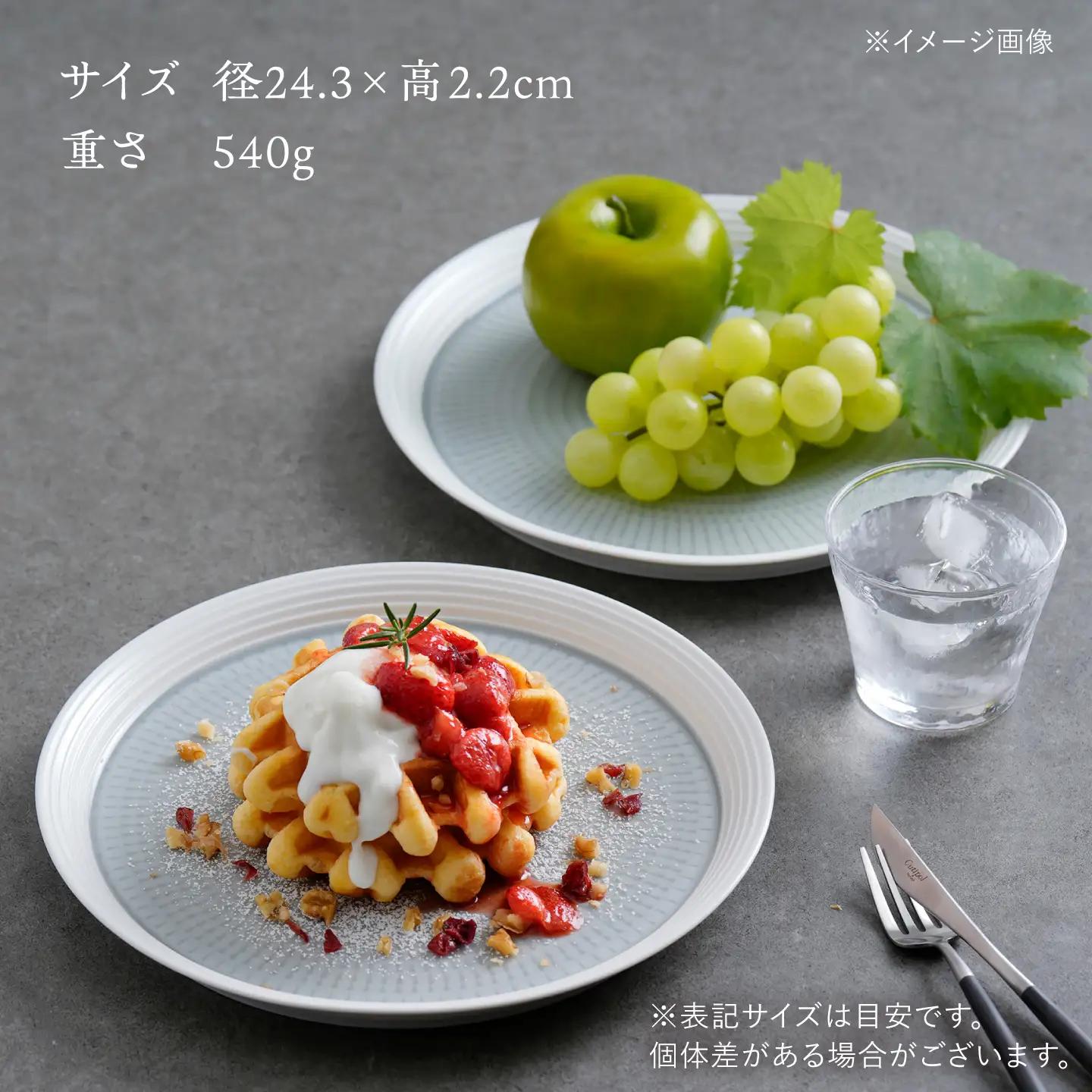 【波佐見焼】スプレッド プレート 24cm グレー 2枚セット【一真窯】[BB71]