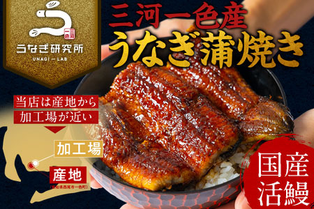 【土用の丑用までにお届け】三河一色産うなぎ蒲焼　カット4個(280g以上)・R009-c1
