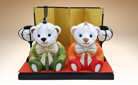 木目込み人形 朱鷺メキベア「雛飾り親王2体セット」 お祝い プレゼント ときめきベア