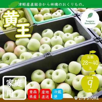 
りんご 王林 只今発送中♪ 家庭用 9kg (28～40玉) CA貯蔵 津軽産直組合直送【1289936】
