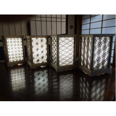 ふるさと納税 紫波町 彫木行燈(小)・胡麻柄 |  | 01
