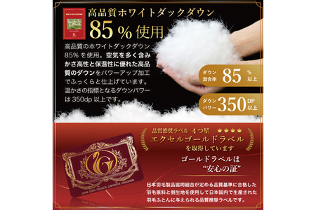 洗える羽毛布団 セミダブル ホワイトダックダウン85％ グレー 無地 本掛け 冬用 1.4kg 羽毛 布団 羽毛ふとん 本掛け布団 コインランドリー 抗菌防臭 [川村羽毛 山梨県 韮崎市 207451