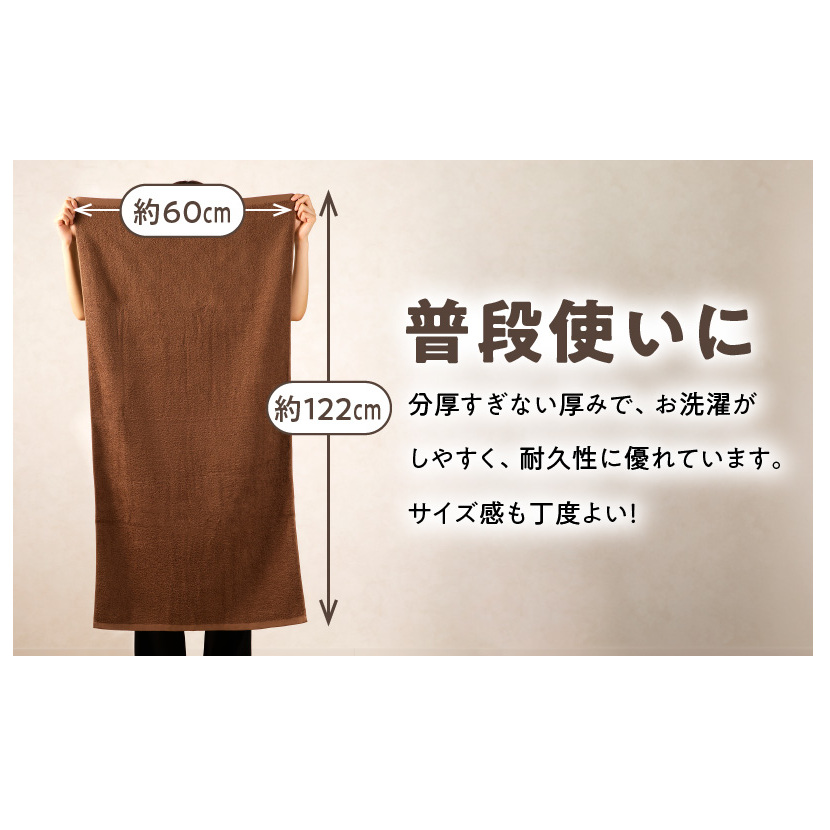 ナチュレル 泉州バスタオル４枚（ブラウン系）限定セット【泉州タオル 国産 吸水 普段使い 無地 シンプル 日用品 家族 ファミリー】 G1537_イメージ5