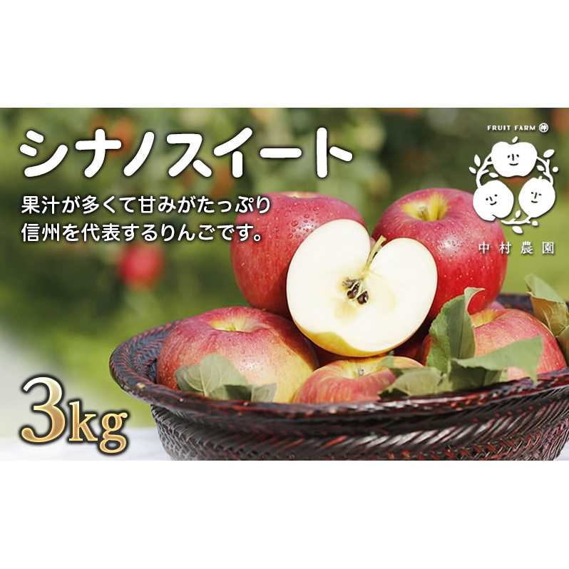 2026年産 りんご 3kg 樹上熟成 シナノスイート 林檎 リンゴ 果物 くだもの フルーツ 旬の果物 旬のフルーツ 季節の果物 季節のフルーツ 美味しい果物 長野県産 長野県産りんご 信州 長野 長野県 長野市