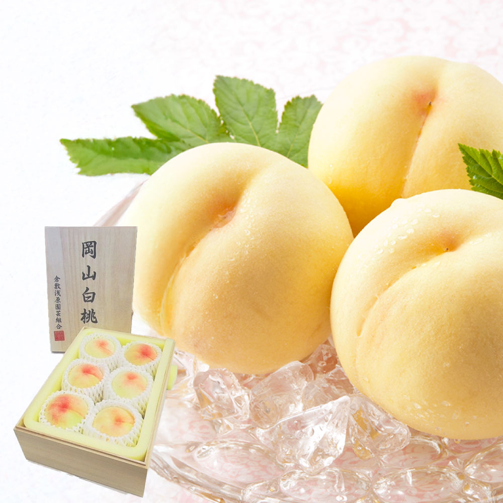 【ふるさと納税】桃 先行予約 白桃 ＜選べる内容量＞ 5玉（1.5kg以上）・6玉（1玉330g以上） 等級：ロイヤル 化粧箱入り もも モモ 岡山県産 国産 フルーツ 果物 セット ギフト 岡山県 倉敷市 送料無料 【2026年7月上旬～8月上旬迄順次発送予定】