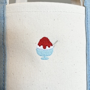 《Milih×NARA》キャンバス×麻のマイクロミニトート かき氷刺繍 15-073