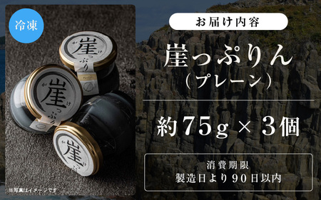 ザクザク新触感！崖っぷりん(プレーン) 3個入り 【坂井市 三国 プリン 東尋坊 福日和】 [A-16605]