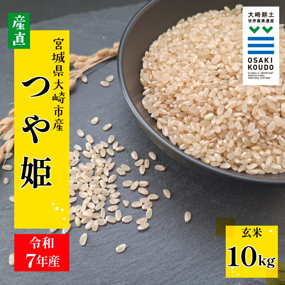 【ふるさと納税】【令和7年産】宮城県大崎市古川産つや姫〈玄米〉10kg｜艶やかで甘み豊かな食味