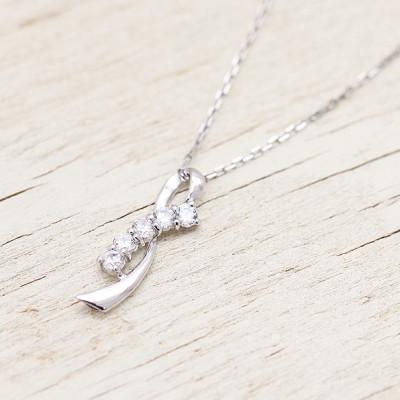 ふるさと納税 韮崎市 ネックレス プラチナ PT900 ダイヤモンド 0.2ct リボン モチーフ【f132-pt】 |  | 01