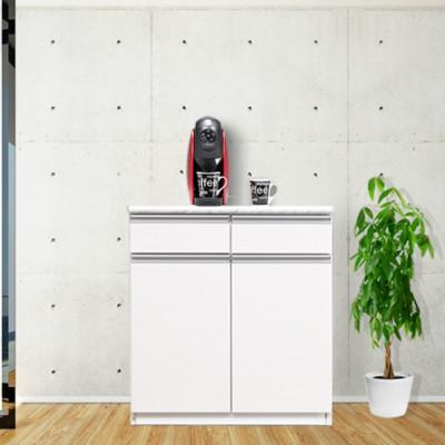 ふるさと納税 大川市 メアリー 幅80cm 場所を取らない小型キッチンカウンター 扉タイプ ホワイト