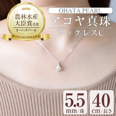 ふるさと納税 佐伯市 アコヤ真珠 ネックレスC (5.5mm珠・チェーン40cm)