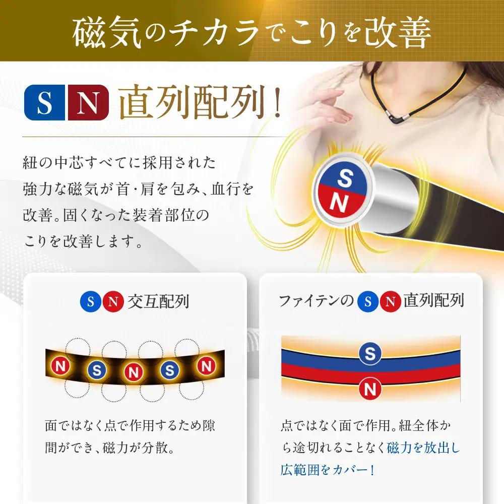 【ファイテン】RAKUWA磁気チタンネックレス Vタイプ(管理医療機器)ブラック＜50cm＞｜京都 人気ブランド ネックレス
