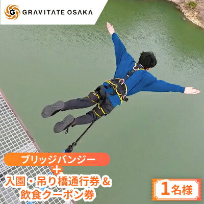 【ふるさと納税】【GRAVITATE OSAKA】ブリッジバンジー+入園・吊り橋&飲食クーポン券(1名様分)【1659548】