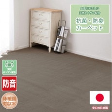 【江戸間3畳】お肌にやさしい天然キトサン配合の抗菌・防臭カーペット ブラウン(BO-50-3畳BR)