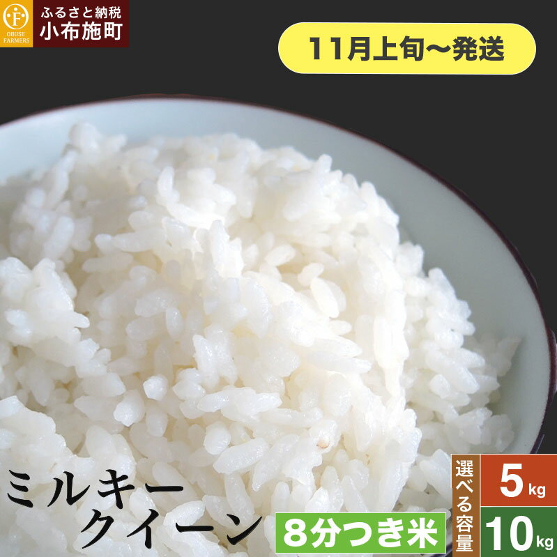 【ふるさと納税】 ミルキークイーン 8分つき米 約5kg 約10kg 選べる容量［おぶせファーマーズ］ 8分づき米 お米 米 おこめ こしひかり 長野県産 【2025年11月上旬～発送】