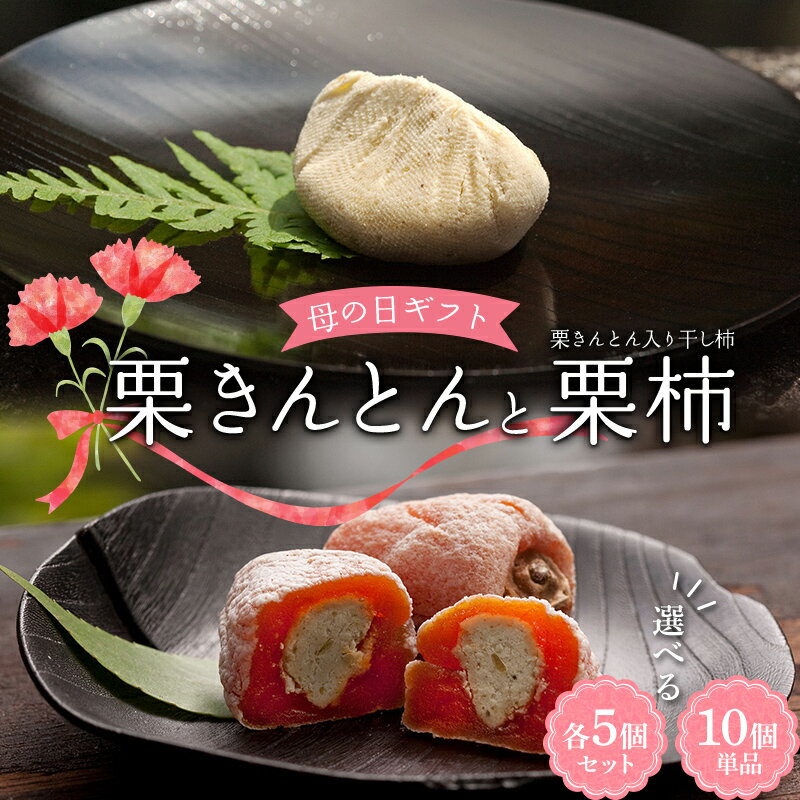 【ふるさと納税】＼選べる種類／＜老舗 くり屋南陽軒＞ 母の日 ギフト プレゼント「栗きんとん」 5個入と栗きんとん入り干し柿 「栗柿」 5個入セット or 各10個入セット F4N-1897var