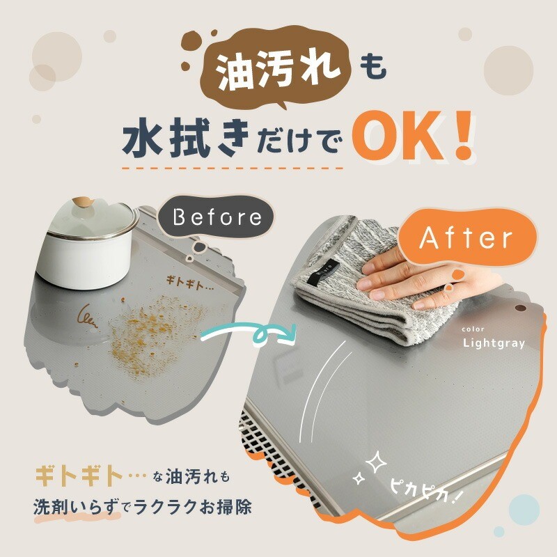 ギトギトな油汚れも、洗剤いらずでラクラクお掃除！ ピカピカ！