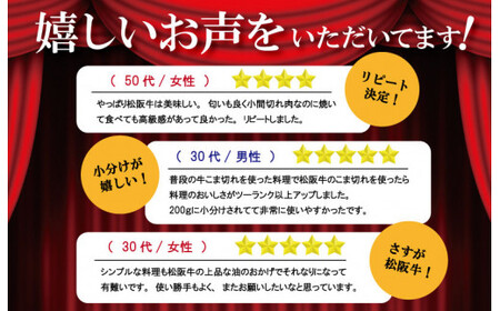家庭用 松阪牛 小間切れ 200g×7P　SS2