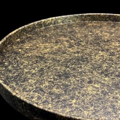 ふるさと納税 海南市 木製 丸トレイ　乱糸 (マット仕上げ)　漆黒 |  | 03