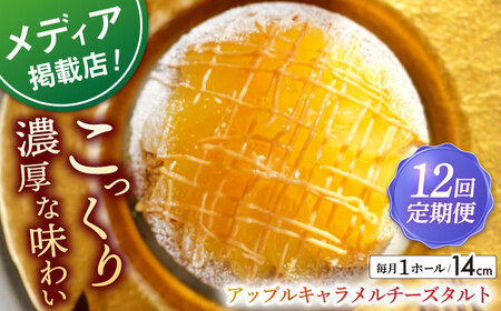 【全12回定期便】アップルキャラメルチーズタルト(14cm)【心優　?Cotoyu Sweets?】[KAA553] キャラメル キャラメル キャラメル キャラメル タルト タルト タルト タルト