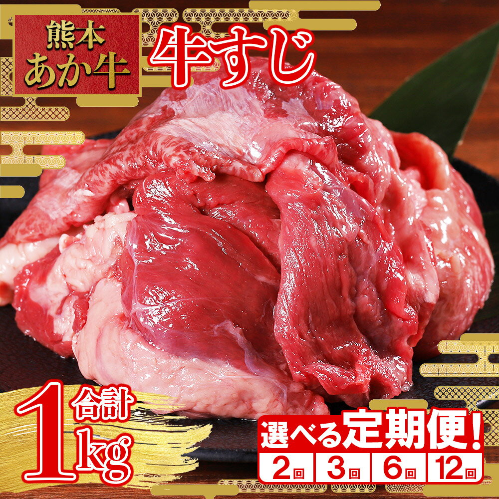 【ふるさと納税】 定期便 煮込んでトロトロ あか牛 牛すじ 1kg 熊本和牛 あか牛 牛肉 肉 すじ肉 煮込み コラーゲン カレー おでん 大容量 冷凍 熊本県 水上村