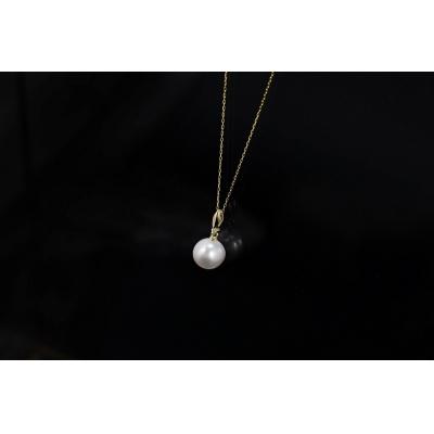 ふるさと納税 甲府市 【K18】9mm 白蝶真珠一粒チェーンネックレス/No.88 |  | 01