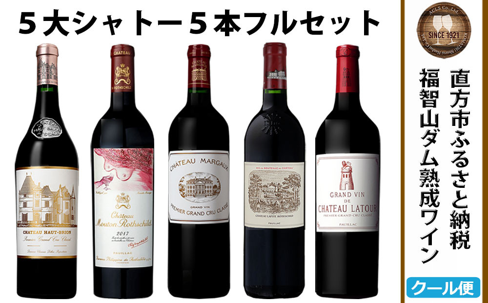 
            福智山ダム熟成 Grand Vin 最高級 赤ワイン 5本 詰め合わせ セット FD101 五大シャトー セット 各750ml 熟成ワイン ワイン 酒 お酒
          