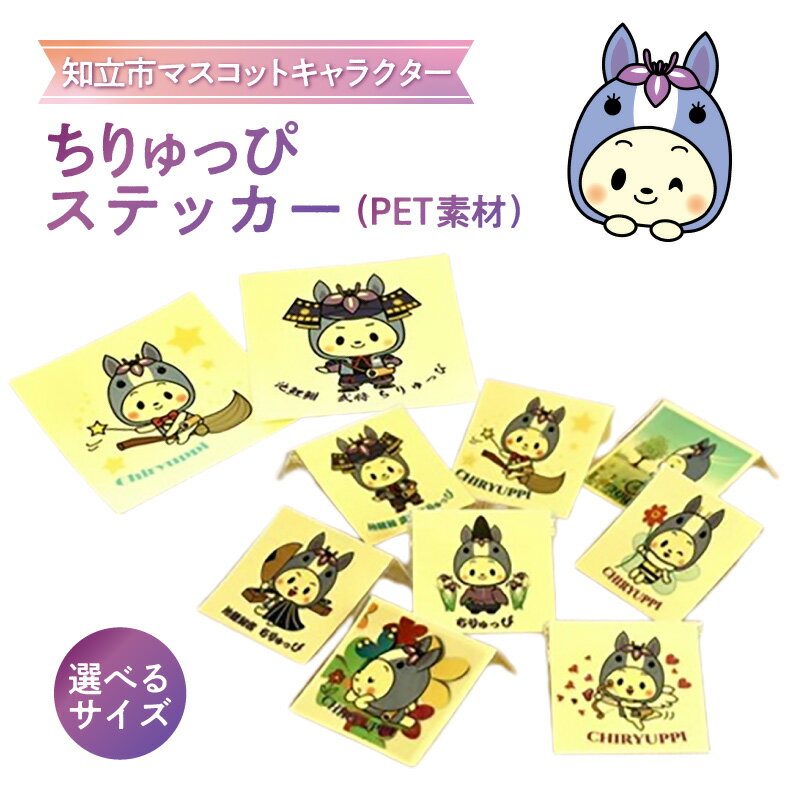 【ふるさと納税】ちりゅっぴ ステッカー 1枚《PET素材》【選べるサイズ：65mm×65mm / 100mm×100mm】屋外での使用も可能なステッカー！ ゆるキャラ 知立市マスコットキャラクター グッズ ご当地グッズ ステッカー ファンシーグッズ 愛知県 知立市 オリジナルグッズ 送料無料