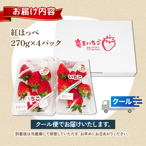 いちご 紅ほっぺ 270g × 4パック 紅ほっぺ