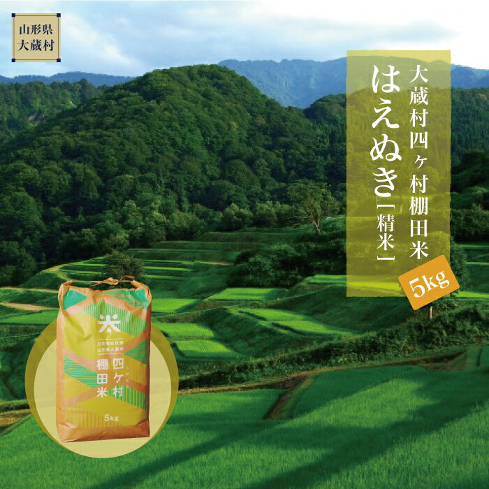 【ふるさと納税】大蔵村四ヶ村棚田米　はえぬき（精米）5kg