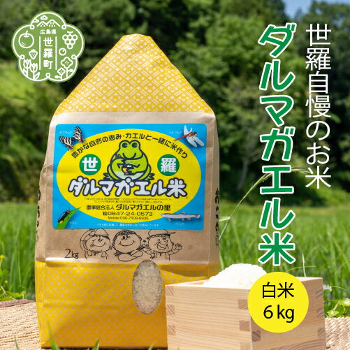 【ふるさと納税】【令和7年産】世羅 ダルマガエル米 白米 6kg(2kg×3袋) お米 ごはん ご飯 米 世羅産 世羅米 あきろまん A055-06