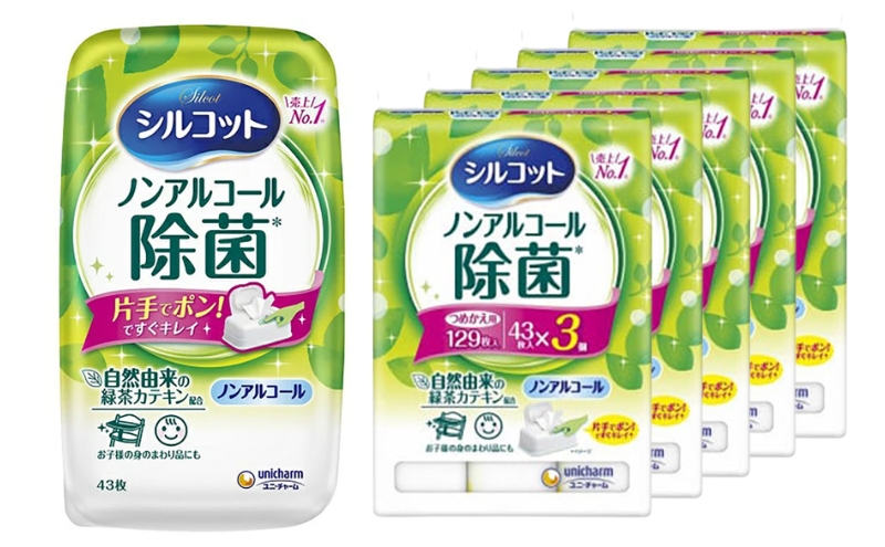 シルコットウェットティッシュノンアルコール除菌セット(本体＋詰替5個)